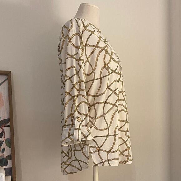 *NWT* Michael Kors Gold Chain Print Top - Picture 3 of 9